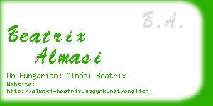 beatrix almasi business card
